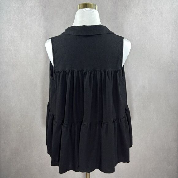 Impressions Tiered Ruffle sleeveless Top - Picture 7 of 11